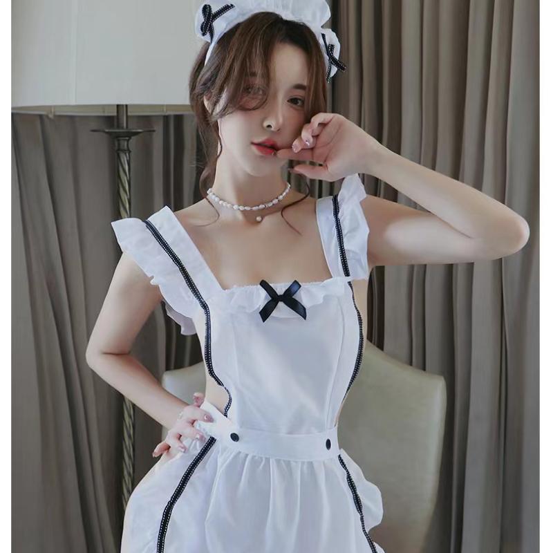 Lingerie Cosplay Maid Dress Sexy Chef Uniform Temptation Pajamas Couple Sex Suit Nightdress Lace Apron Women's Costume