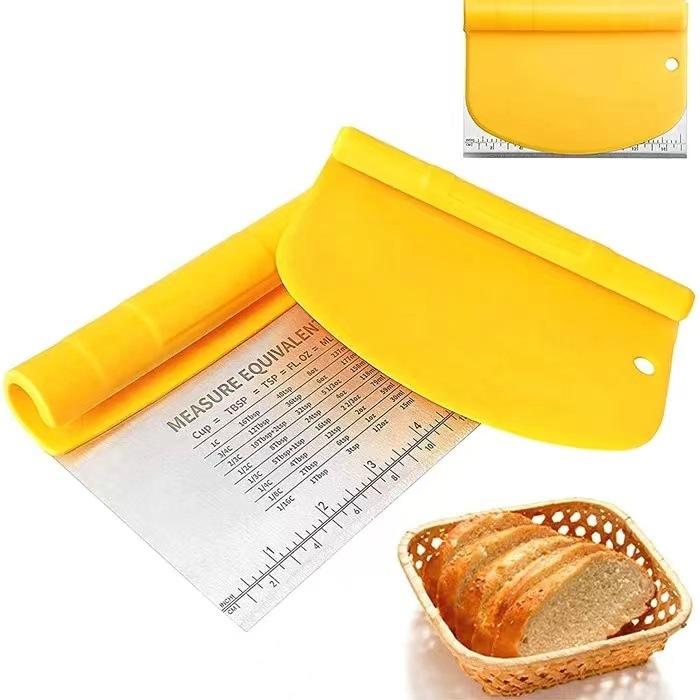 Flour scraper with scale Multifunctional stainless steel cutter Baking tool Baking dough cutter