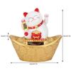 Solar Powered Cute Cartoon Fortune Cat Waving Welcoming Cat Decor for Home Restaurant Shop