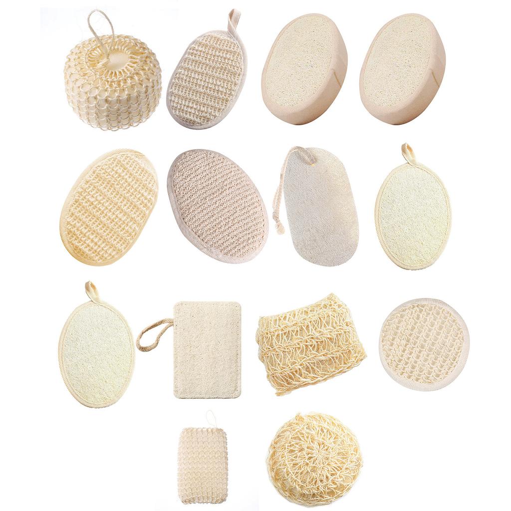 10Pcs Natural Loofah Sponge Body Scrubber Exfoliating Bath Sponge for Shower and SPA Cleaning Gentle Back Scrubber for Women and Men