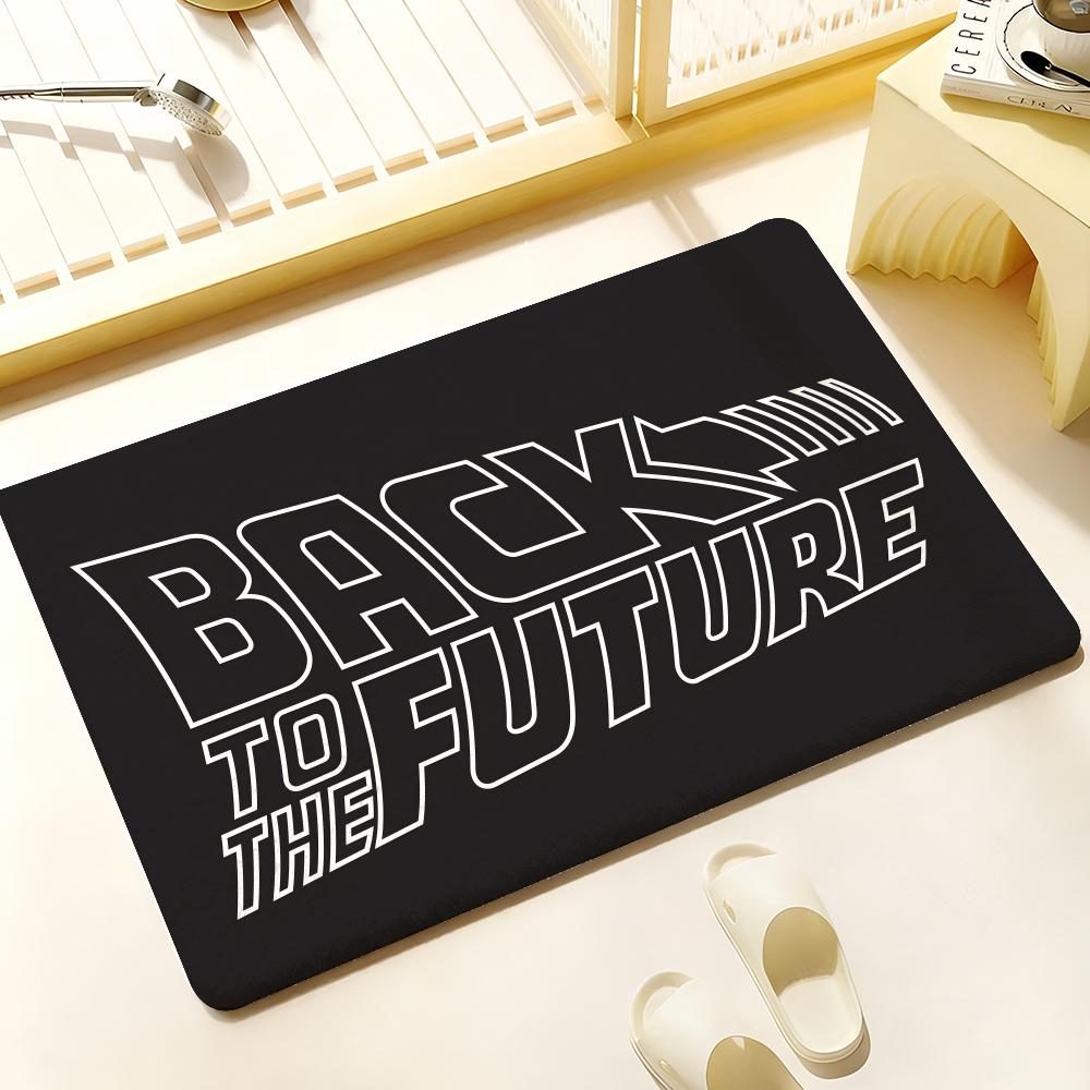 

Hot B Back to the F Future Floor Mat Cozy Flannel Soft Thick Non Slip Mat For Living Room Bedroom Kitchen Decor Rugs 50x80cm