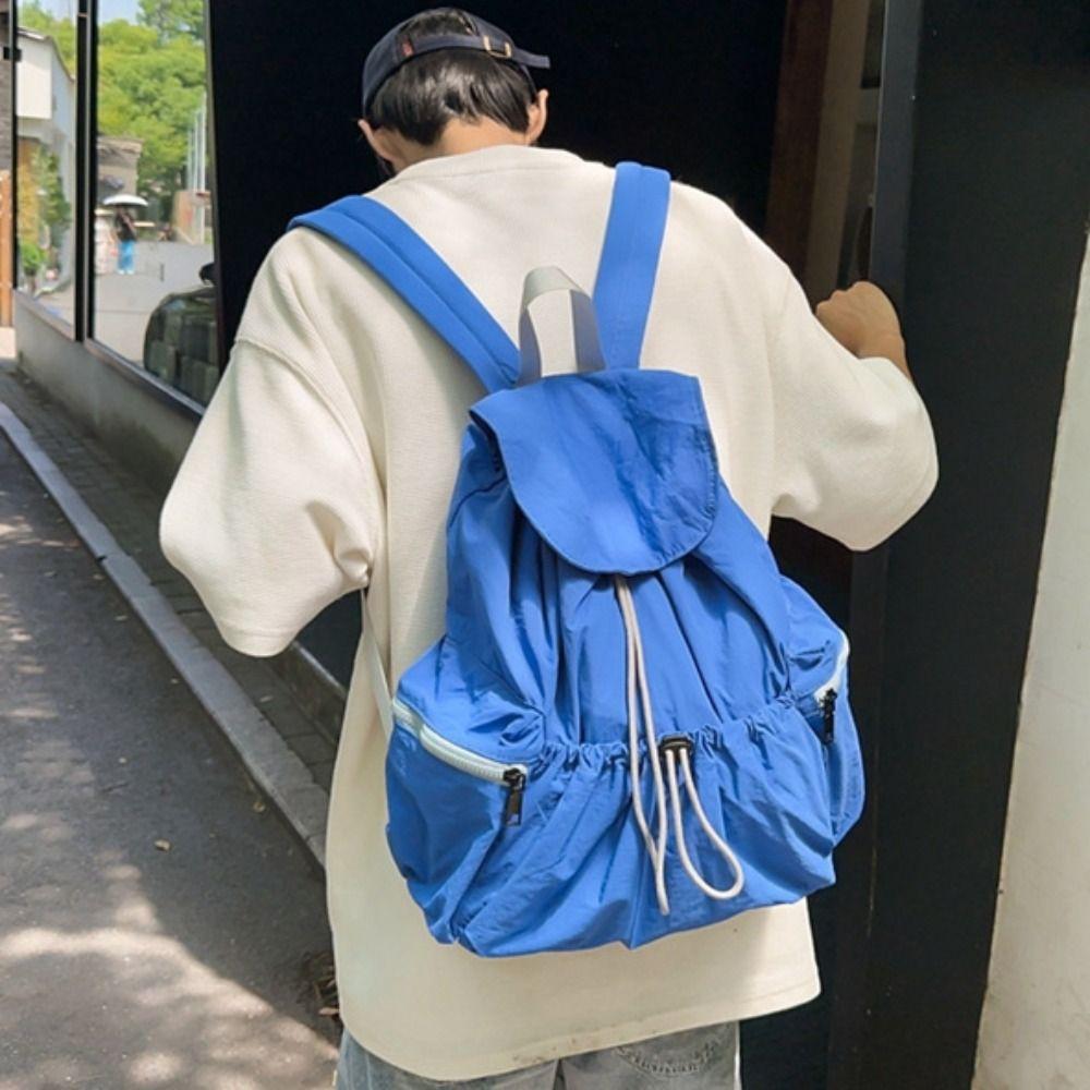 Lightweight Canvas Shoulder Bag Casual College Student Schoolbag  Rucksack