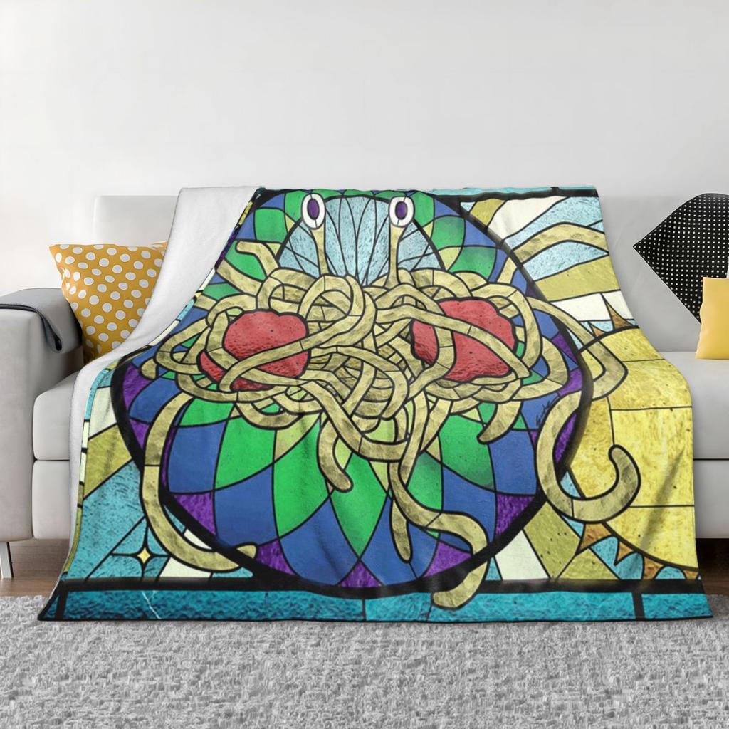 The Flying Spaghetti Monster Flying Spaghetti Monsterism FSM Blankets Flannel Throw Blanket Plush for Living room Travel Couch