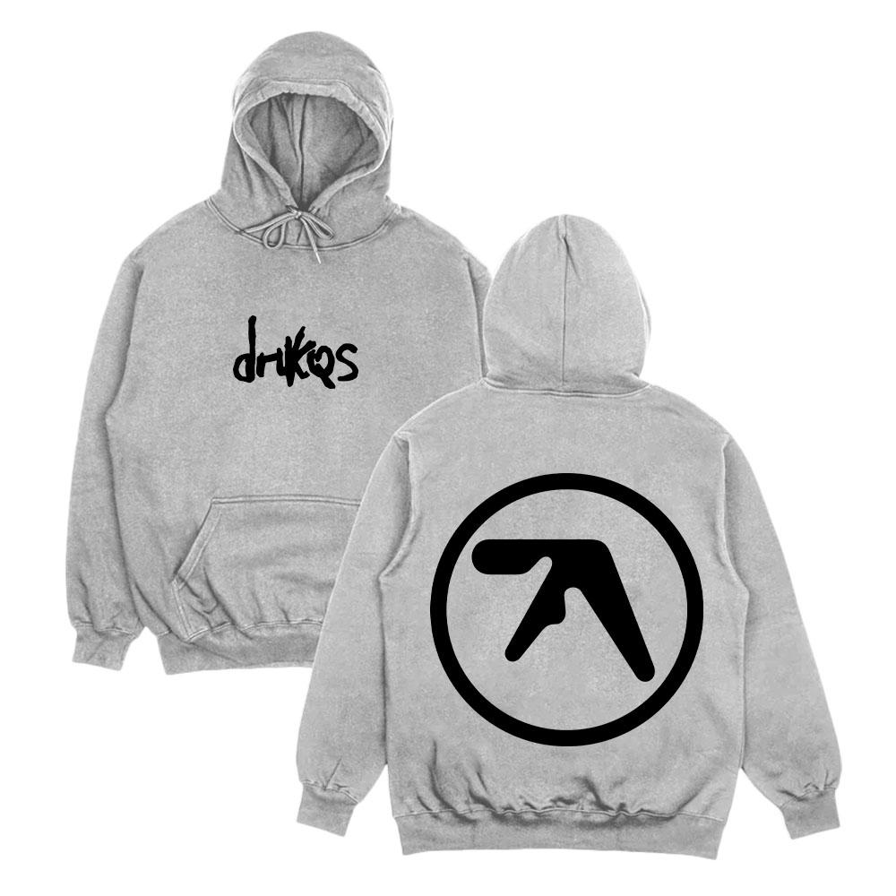 Drukqs Dual Logo Heavyweight Hoodie Aphex Twin High Street Sweatshirts Harajuku Long Sleeve Streetwear Fashion Unisex