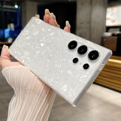 Luxury Glitter Dream Shell Marble Case For Samsung S24 Ultra S23 S22 Plus S21 S20 FE Note 20 10 A55 A35 A25 Shockproof Cover