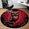 1pc Owl Heart Office Round Area Rug, Under Office Chairs Bedroom Living Room Home Decor, Room Deco