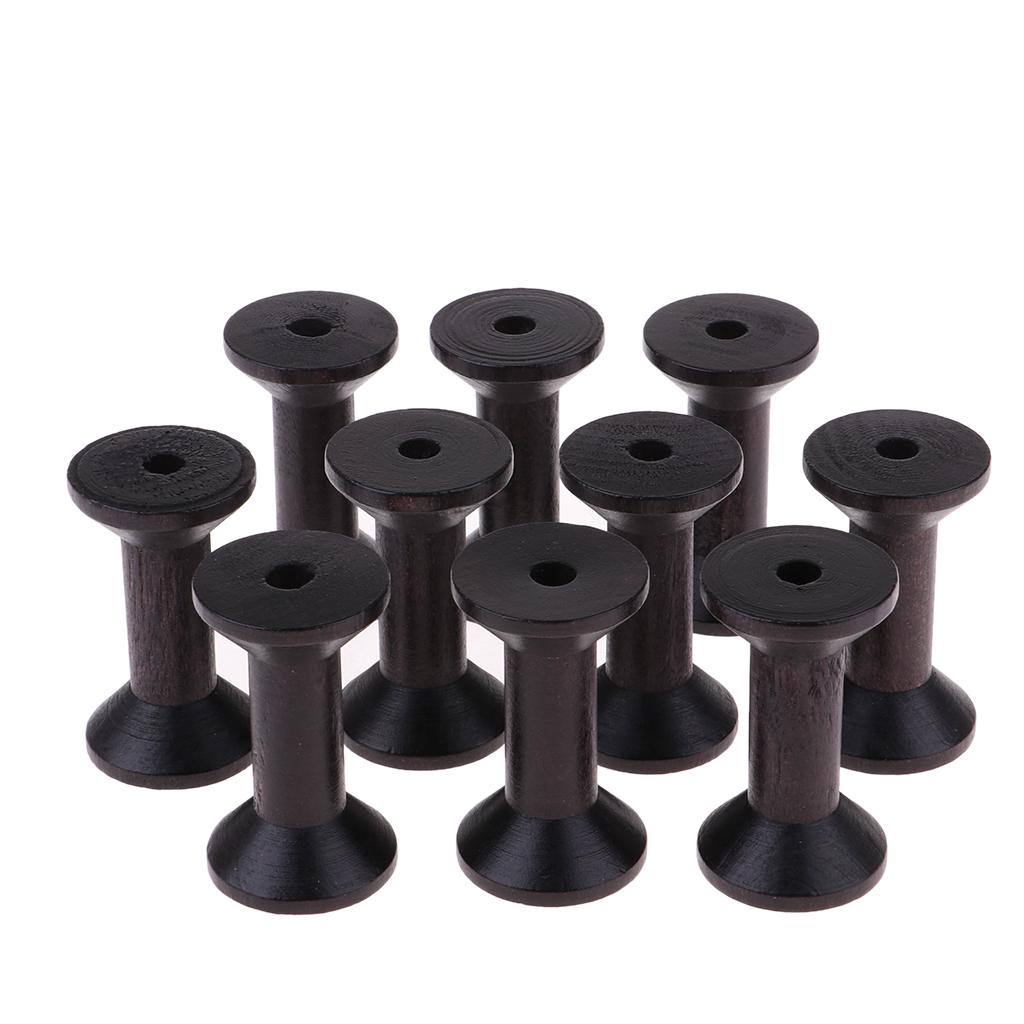 

10 шт., деревянные катушки, пустые винтажные роликовые катушки «сделай сам», для шитья, поделки, проволока A B чёрный