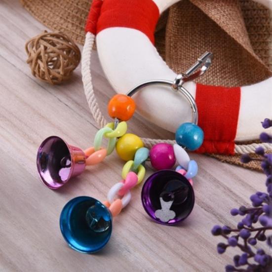 Pet Bird Bell String Chain Parrot Bite Zabawka do żucia Wisząca dekoracja klatki