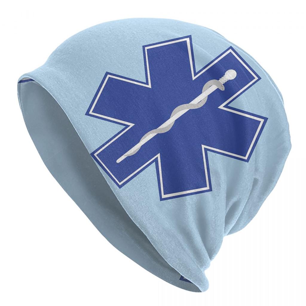 Patriotic EMT Logo Bonnet Hats Cool Outdoor Star of Life Skullies Beanies Hats Unisexs Womens Spring Multifunction Cap