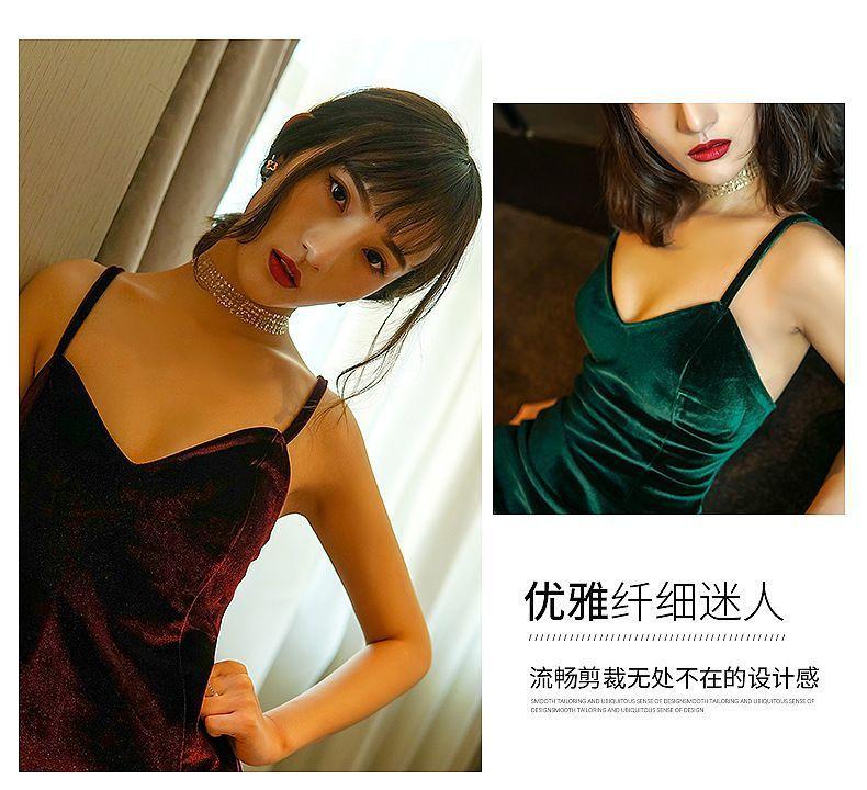 European and American style golden velvet sexy Spice Girls suspender dress women's summer new slim and thin simple hip skirt