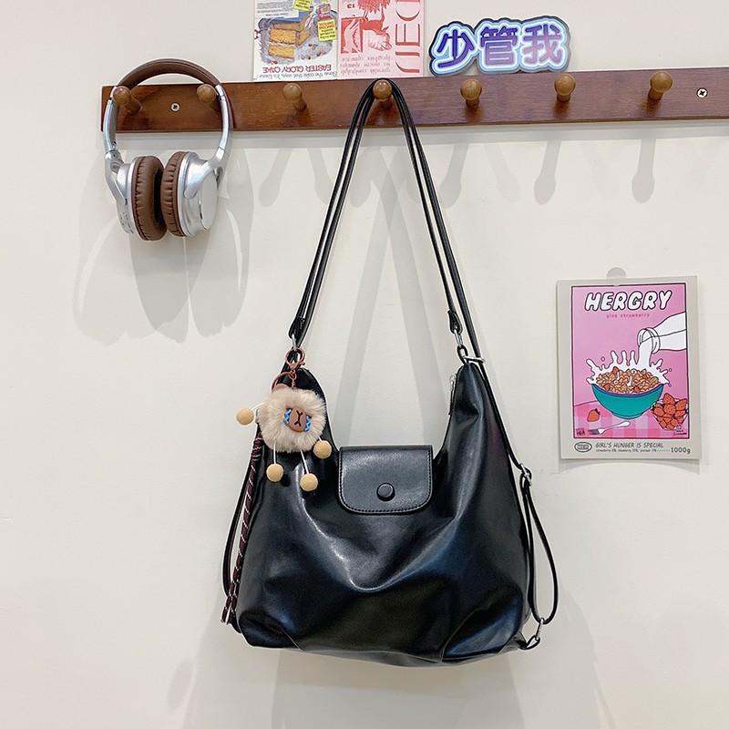 Ретро рюкзак большой вместимости женский новый осенне-зимний универсальный дорожный одноплечевой мессенджер тоут Upgrade thickened single package чёрный