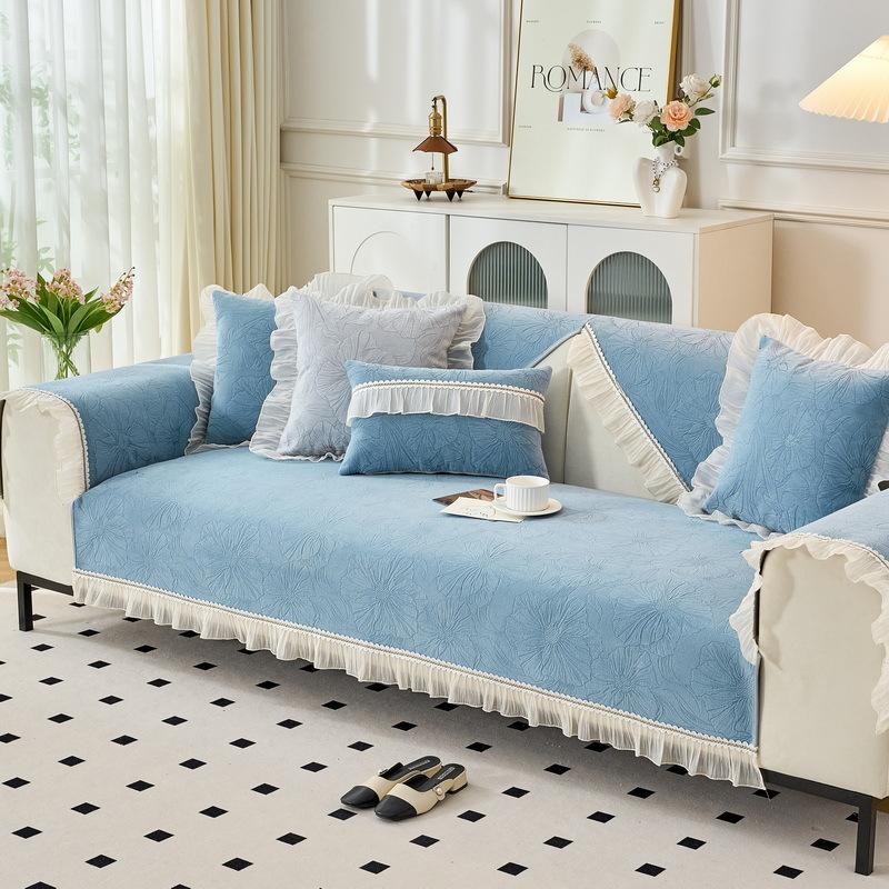 

British Style Sofa Cushion, Universal In All Seasons New Non-Slip Leather Sofa Cover, Light Luxury High-End Cushion 70*70cm