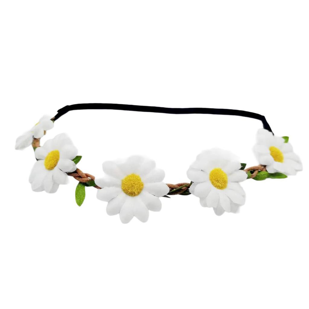 Unique Floral Wreath Daisy Hair Accessories Elastic Flower Headband Headwear For Festivals And Weddings Halloween Party