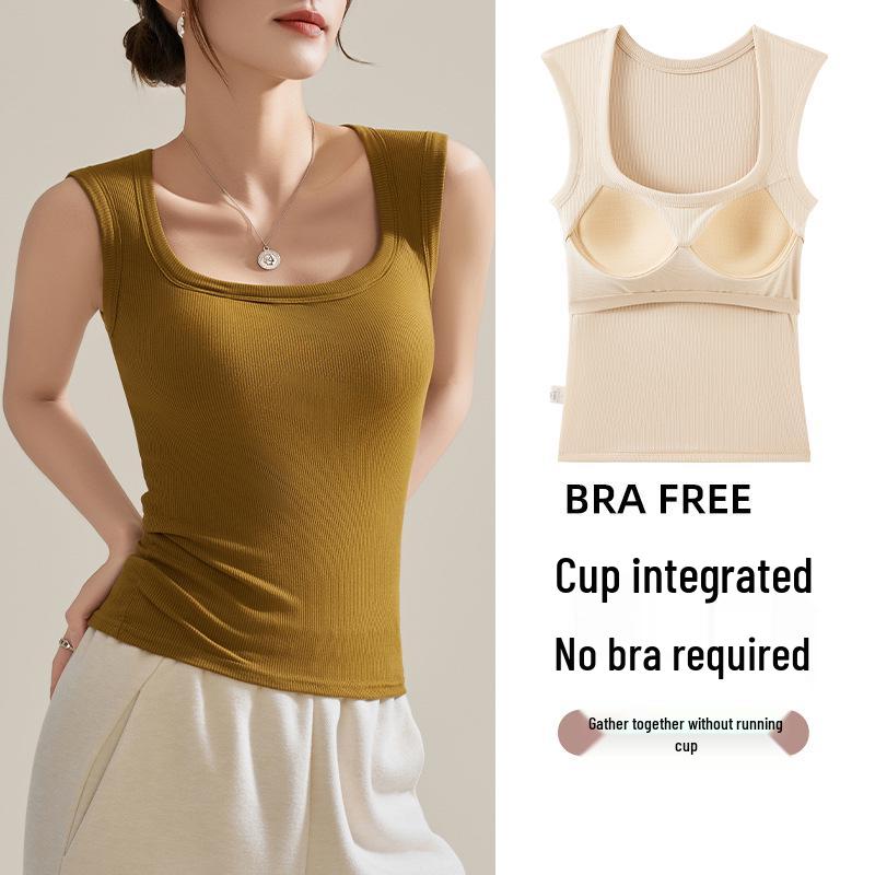 Women's Slimming Sleeveless Camisole with Built-in Chest Pad - Spring/Summer