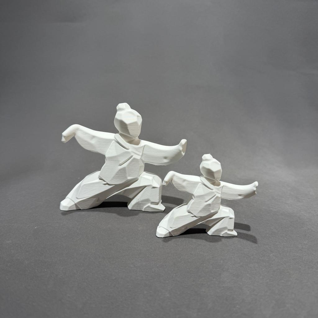 3D Printed Martial Arts Figurines Set Desktop Decor Home Bonsai Ornament Kung Fu Pose Statue Figurines Tabletop Decoration Gifts
