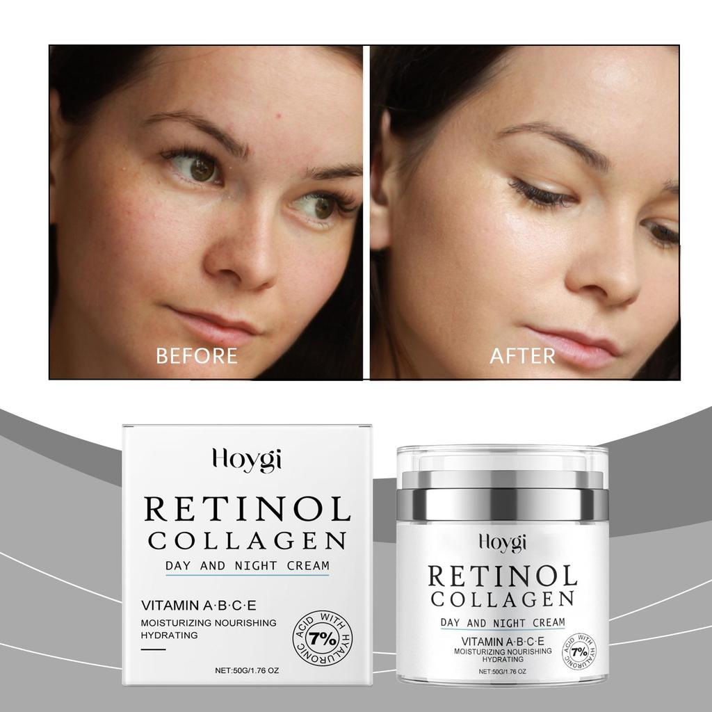 Retinol Anti-Aging Gesichtscreme Feuchtigkeitsspendend Kollagen Faltenentfernung Straffend Hautglättend Pflegend Glow Hautpflegecreme 50g