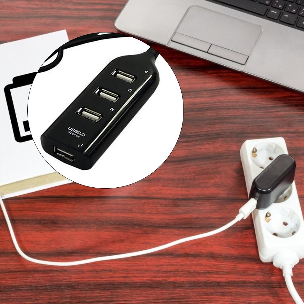 4-Port Charging Tool Usb 2.0 Hub with 1.6-Foot Cable Supports Hot-Swappable Low-Power Splitter Electronics
