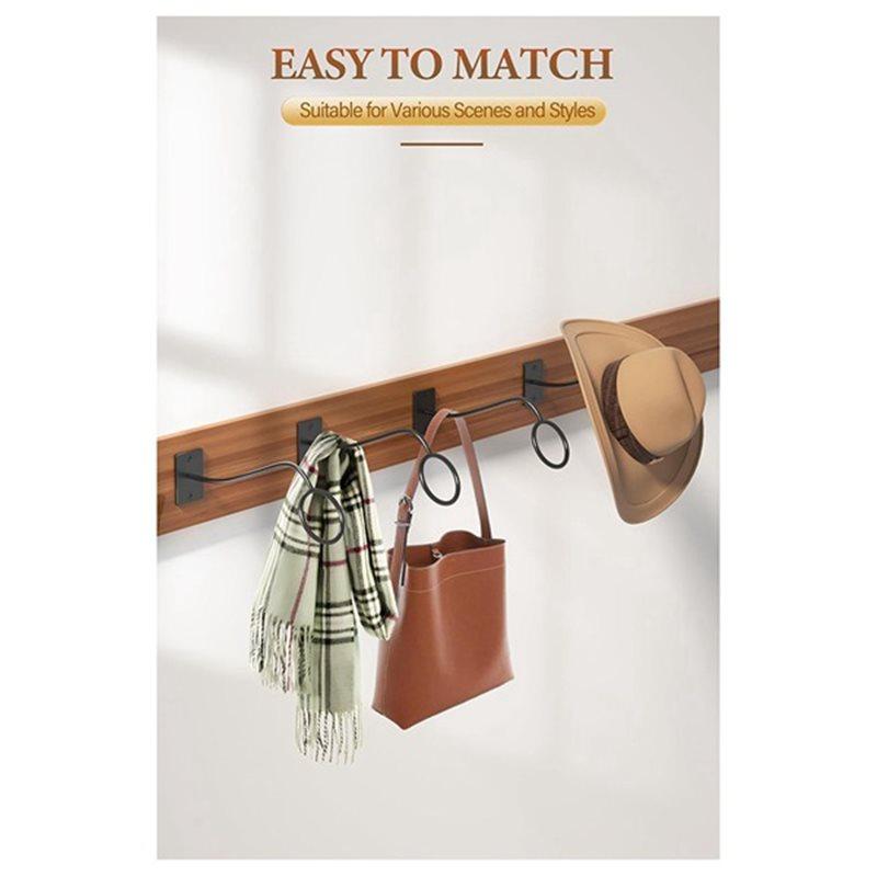 Fresh Hats Hooks 8 Pack Cowboy Hat Holder Wall Mount, For Western-Rustic Metal Sun Hats,Wide Brim