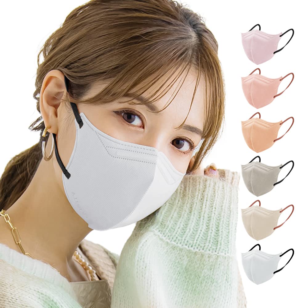 CICIBELLA 5D Cooling Nonwoven 3D Disposable Mask for Smaller Snow Gray Mask, Two-Tone, Fabric, Mask, Skin-Friendly, Faces, Women's,