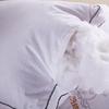 Hotel-Style Cotton Sateen Pillow With Microfiber Down Alternative Fill Elderly Single Size White