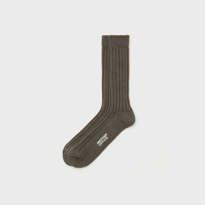 Overlay Ribbed Socks (Army Khaki)