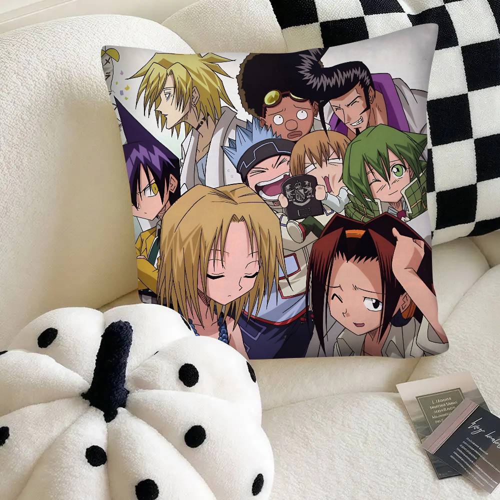 Anime Shaman King Pillow Case Fashion Square Pillowcase Bedroom Sofa Room Ins Decoration Leisure