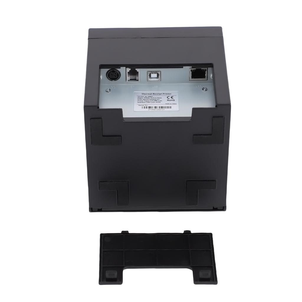 80mm Thermal Receipt Printer Desktop Printing Machine USB + WIFI + Ethernet Interface Large Capacity Paper Bin