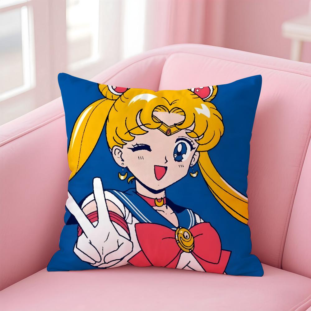 Sailor Moon Anime Lovely Cushion Cover Comfortable Reversible Pillow Cover Ideal for Car Sofa Bedroom Beyond