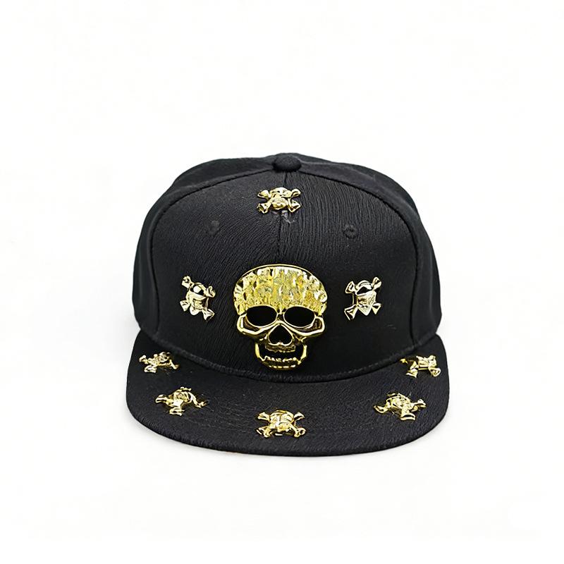 

Unisex Skeleton Label With Drill Hip-hop Hats Outdoor Wide-brimmed Street Dance Cap Fashion Casual Baseball Caps Sunscreen Hat 56-60 adjustable чёрный