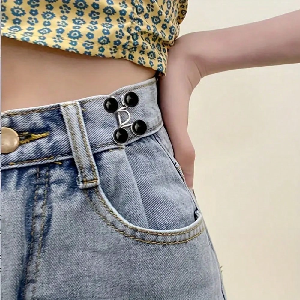 1 Sets Adjustable Jeans Buckle Seamless Pants Waist Clothes Button Nail Free Repeated Removal Artifact Invisible Waist