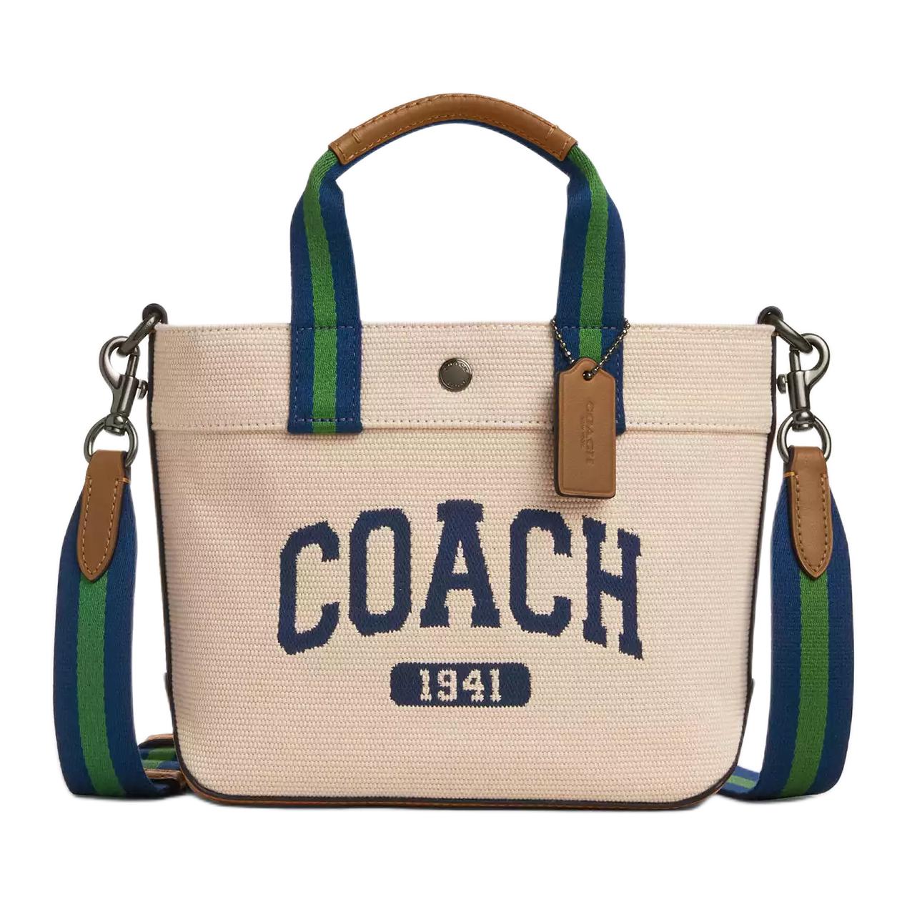 Coach 20 Logo Embossed Canvas Tote Bag Men Tote Bags Multicolor CBK29-QBLBO Basic Set (Bag+Dust Bag)