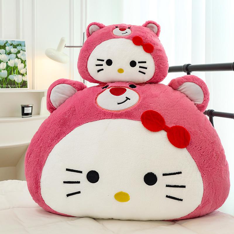 Sanrio Kawaii Hello Kitty Plush Toy Stuffed Doll Cute Cartoon Hug Kt Cat Pillow Soft Large Cushion for Kids Birthday Xmas Gift