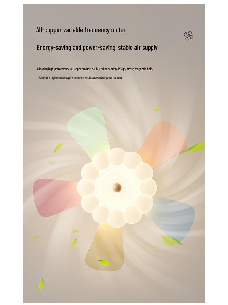 Silent LED Ceiling Fan Light for Children's Room and Study