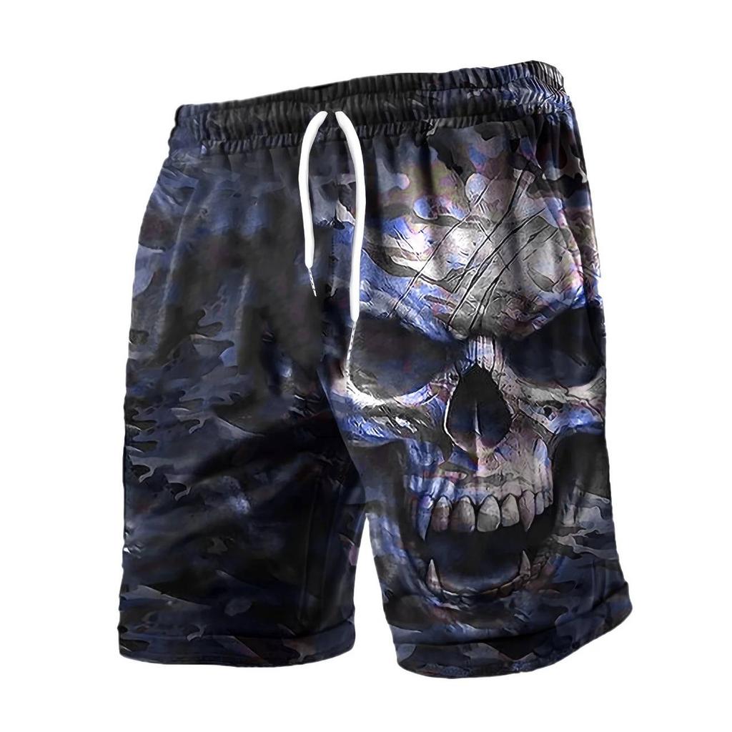 Skull Skeleton Horror Ghost Dark Boxing Shorts Pants 3D Print Fighting Training Unisex Men Women Quick Dry Fitness Gym Sport Workout Casual Streetwear