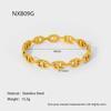 European and American 18k Gold Plated Hollow Splicing Pig Nose Design Sense Opening Buckle Bracelet Stainless Steel Waterproof Bracelet Women