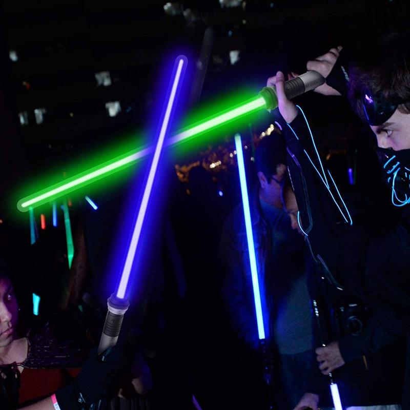 1 Stück Lichtschwert leuchtend 7 Farben wechselnd Cosplay Induktion Farbe wechselnd Laser Schwert Haare Lichtschwert Anzug Sieben Farben Wechsel