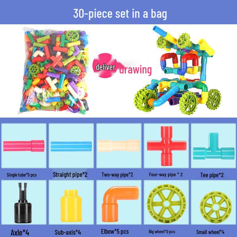 Large Water Pipe Building Blocks Toy - Educational Interlocking Set for Children s Intellectual Development