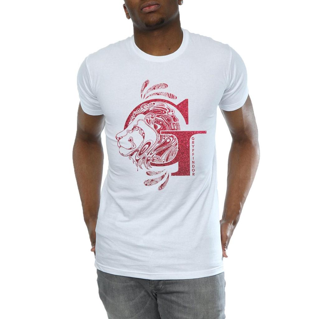Harry Potter Mens Gryffindor Glitter T-Shirt