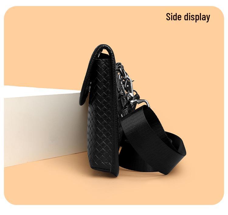 Borsa a Tracolla Messenger in Pelle a Rete Trendy - Borsa a Spalla Quadrata Piccola alla Moda