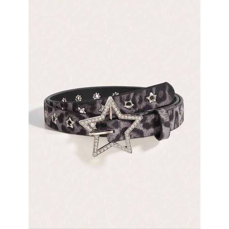 

1pc Women s Y2K Star Studded Metal Hollow Star Belt, Suitable For Casual Daily Wear 122cm