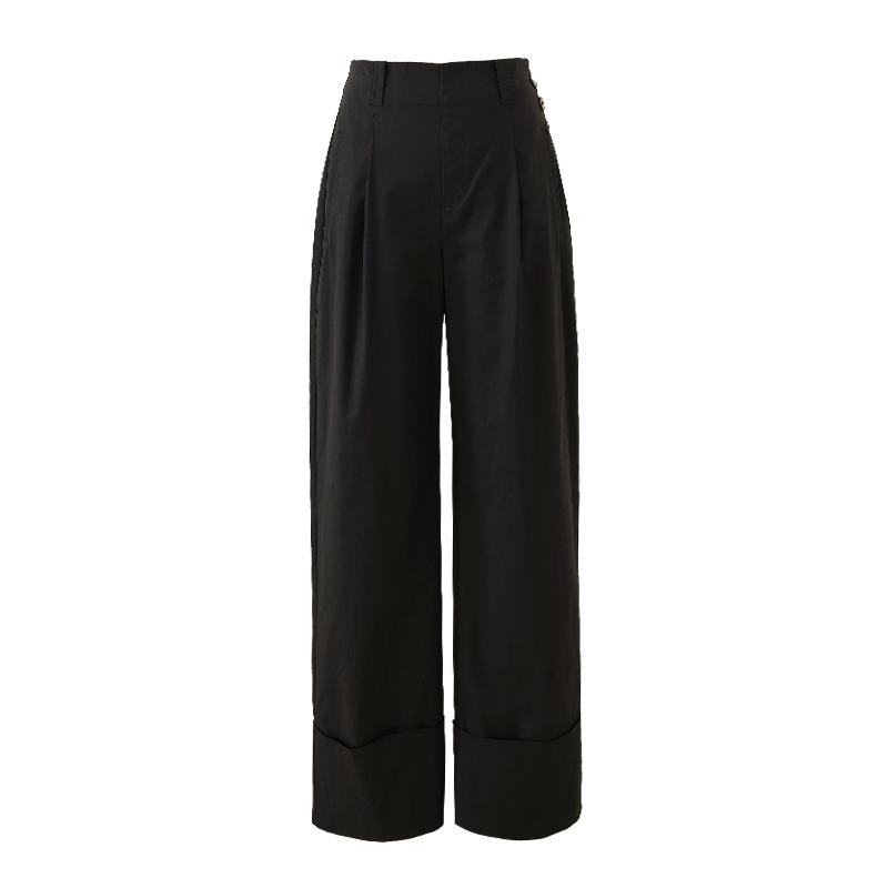 Fashionable Folded Wide Leg Pants for Women