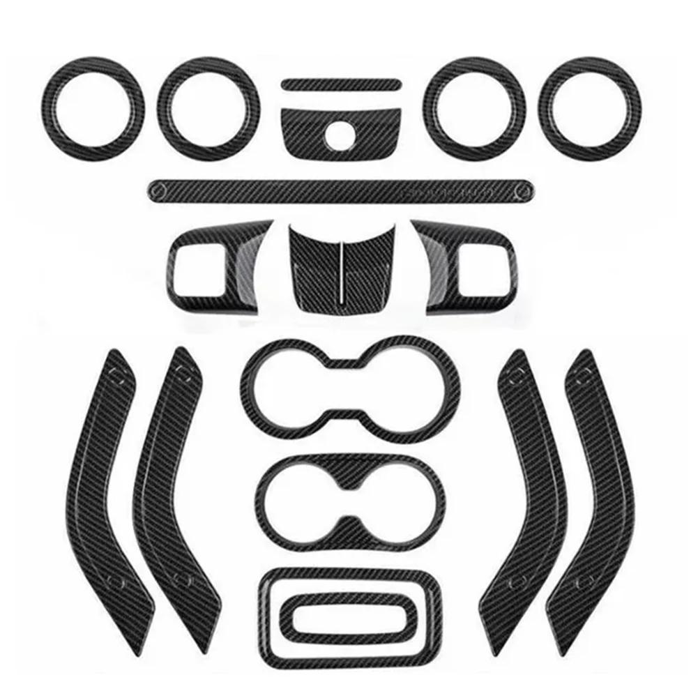 18pcs Car Interior Decor Trim Kits For Jeep For Wrangler JK JKU 4 Door 2011-2017 Automobile Interior Modification Accessories