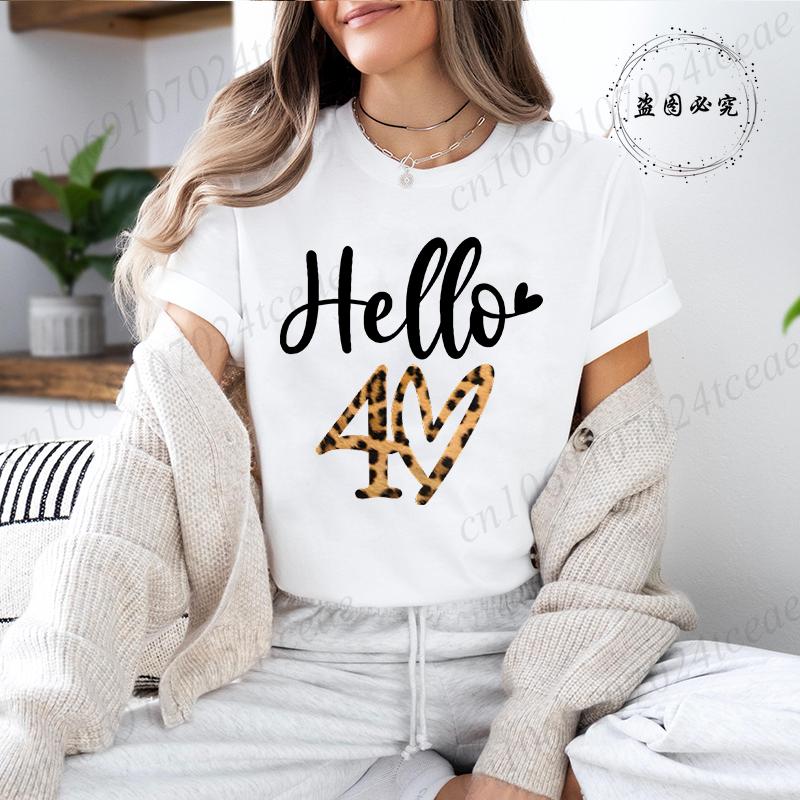Unisex'S Casual T-Shirts It's My 40th Birthday Leopard Print T-Shirt Short Sleeve Top Casual Wear Birthday Party Graphic Tee Tops