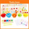 Holz Multifunktionales Arithmetik-Klammer-Perlen Lernbrett Kinder Puzzle Spielzeug Set Für Frühes Lernen
