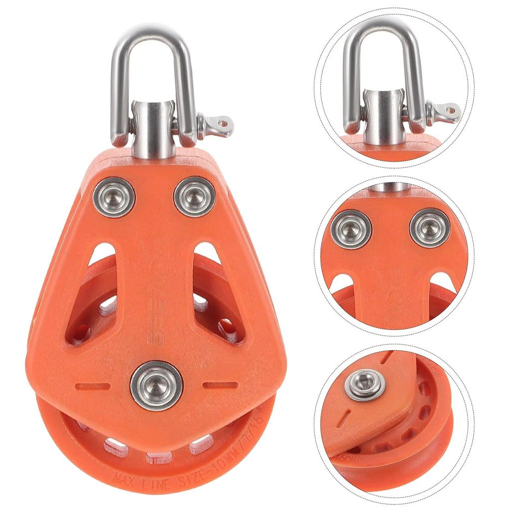 Hochlast Umlenkrolle Universal Kopf Wirbel Schäkel Einzelrolle Gleitlagerblock Seiläufer Universelles Zubehör