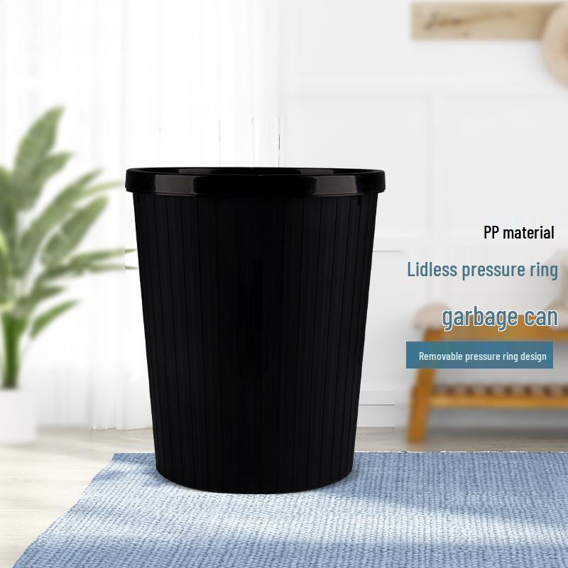 Simple Open-Top Striped Waste Bin