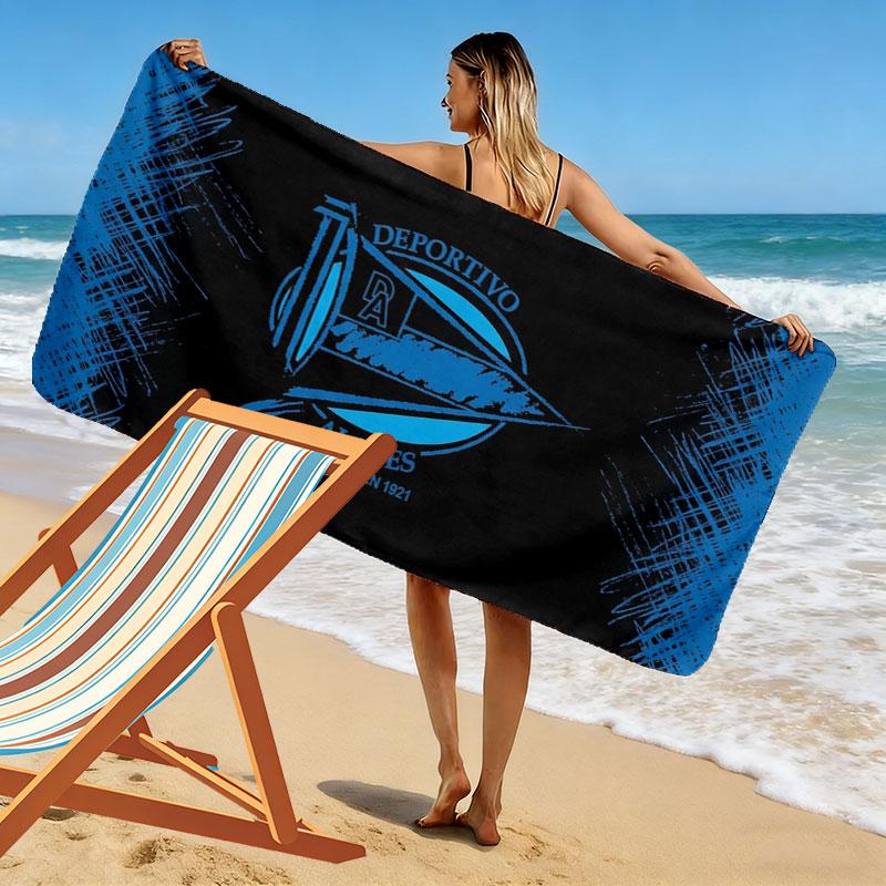 Deportivo Alaves Aufdruck Strandtuch, Großes Weiches Schnelltrocknendes Handtuch für Strand Camping Schwimmen