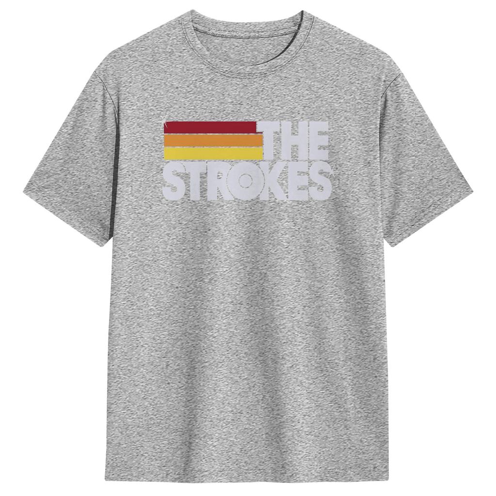Magliette della Band The Strokes per Unisex Cotone Magliette Uniche Girocollo Maglietta Manica Corta Abbigliamento Taglie Forti