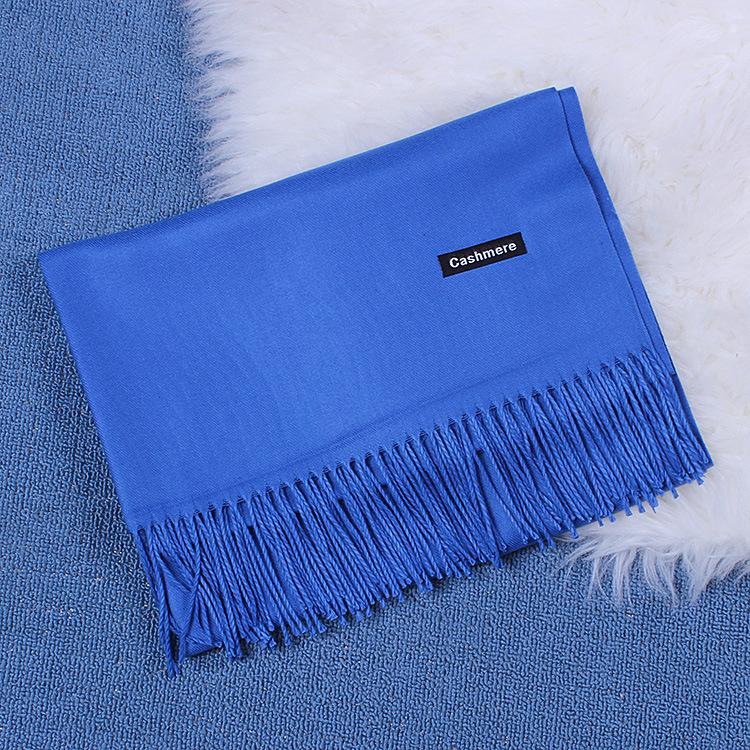 Two-Life Women's Solid Color Imitation Cashmere Scarf - Korean Style, Two-Way Shawl & Neck Gaiter for Autumn/Winter.