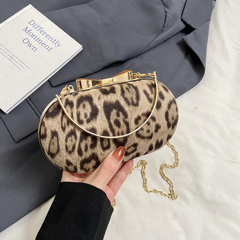 Retro Leopard Print Handbag 2025 New Winter Fashion Chain Shoulder Bag Temperament Women's Bag